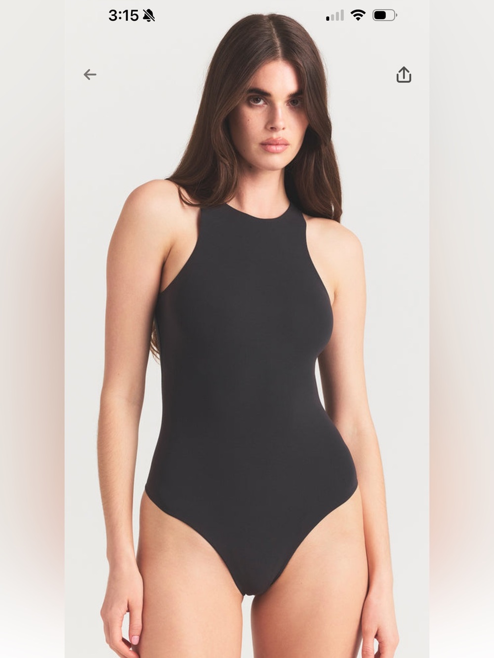 Skims Fits Everybody high neck bodysuit in onyx